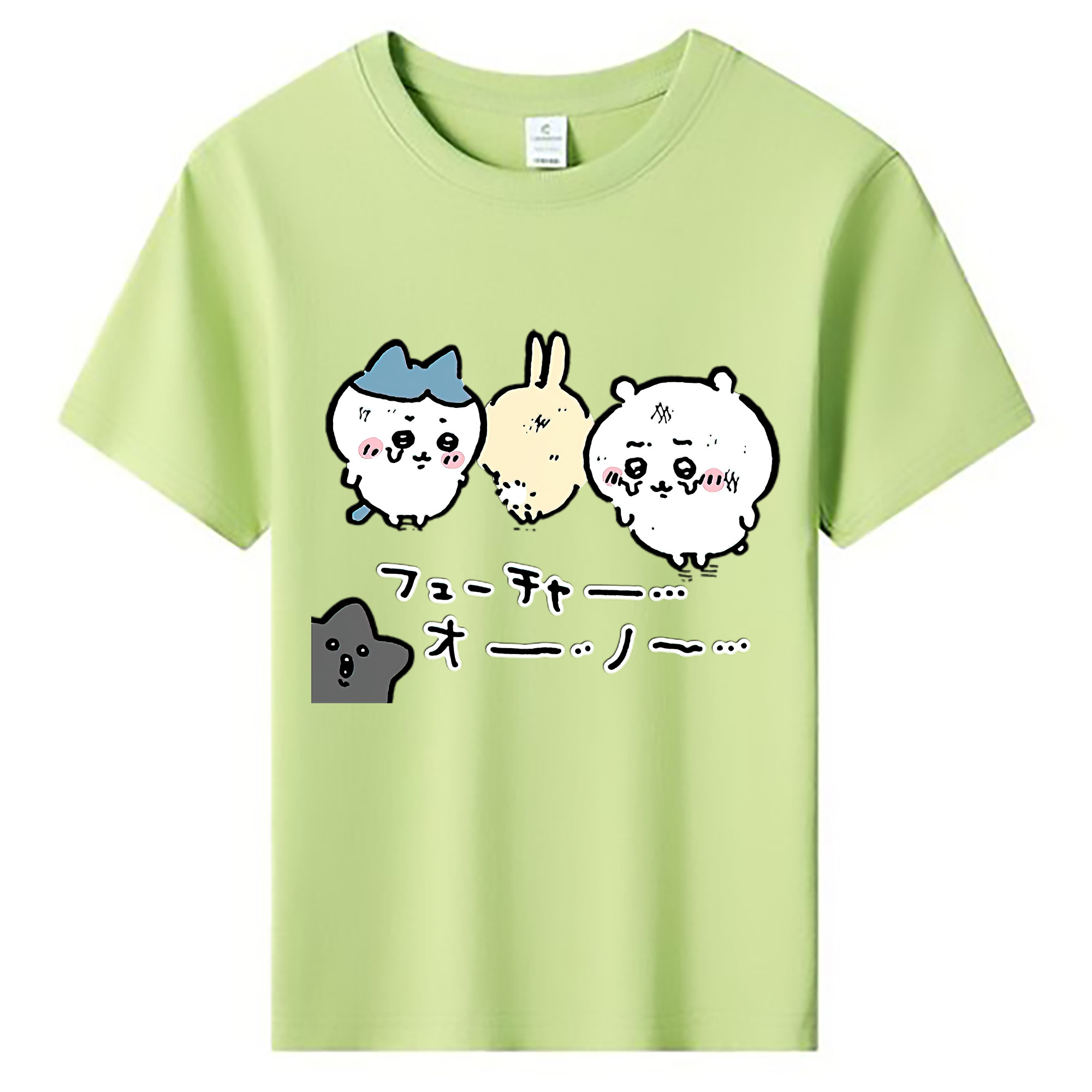（画像用） ちいかわ ハチワレ Chii-kawa hachiware 綿100％キッズTシャツ（フロントプリント）